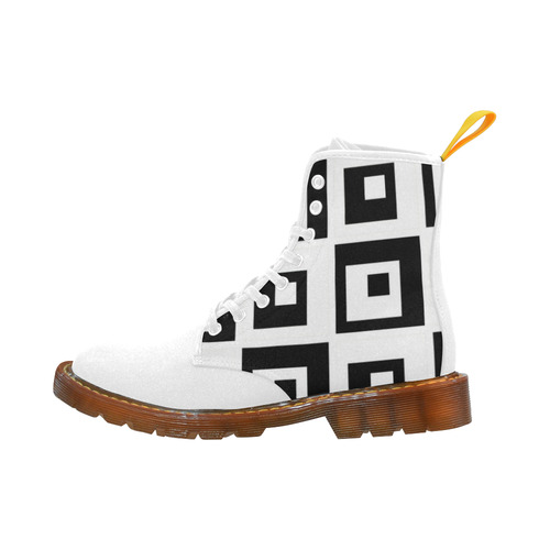 Black & White Cubes Martin Boots For Women Model 1203H