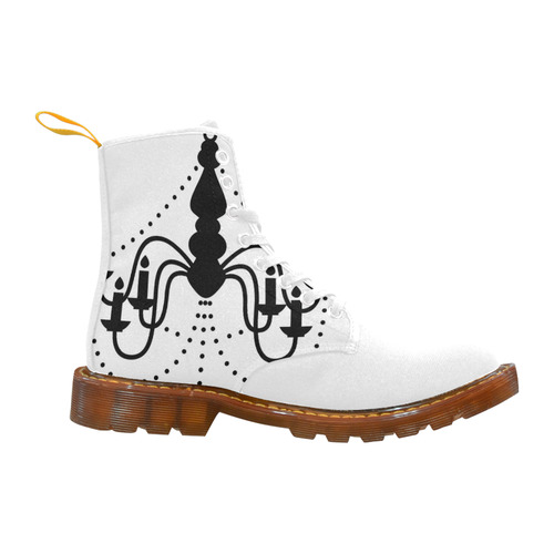 Martin boots white with black chandelier Martin Boots For Women Model 1203H
