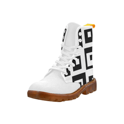 Black & White Cubes Martin Boots For Women Model 1203H