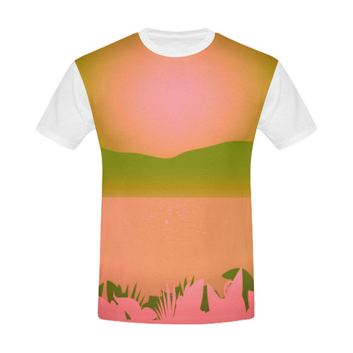 DESIGNERS TSHIRT : Luxury sea Jugle / Men edition wild pink All Over Print T-Shirt for Men (USA Size) (Model T40)