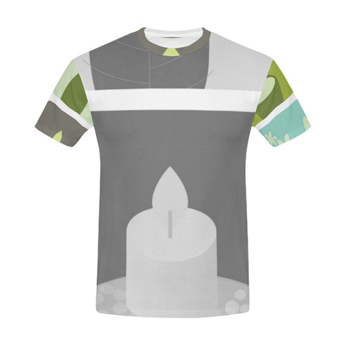 Men designers t-shirt : Wellness art edition / grey, green All Over Print T-Shirt for Men (USA Size) (Model T40)