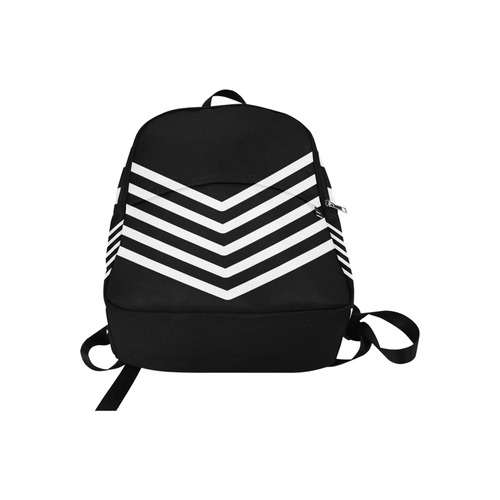 Modern Black Background Chevron Stripes Cut Fabric Backpack for Adult (Model 1659)