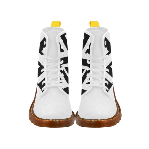 Black & White Cubes Martin Boots For Women Model 1203H
