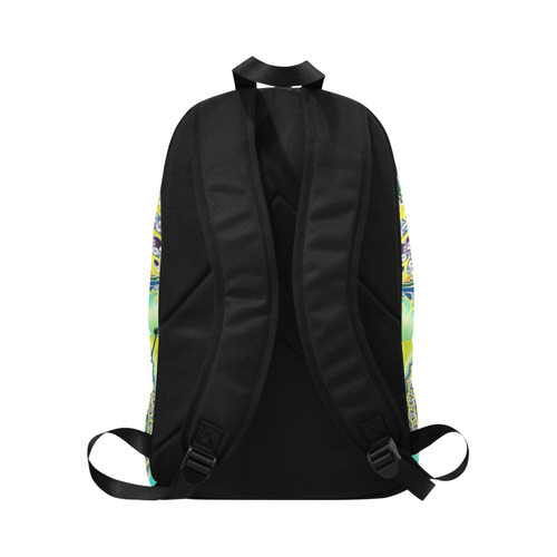 Power Mandala - Blue Green Yellow Lilac Fabric Backpack for Adult (Model 1659)