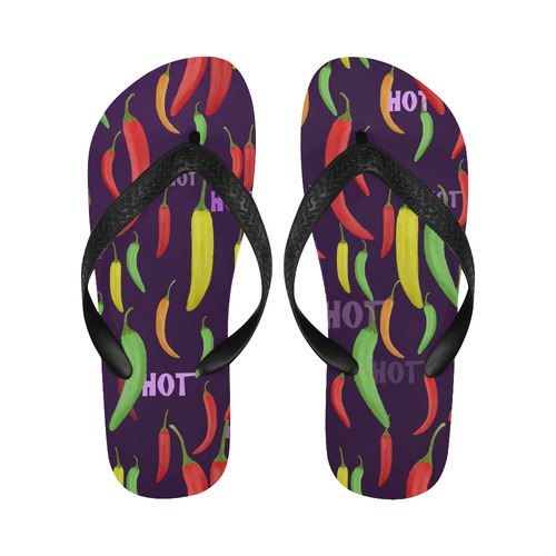 Hot peppar, chili Flip Flops for Men/Women (Model 040)