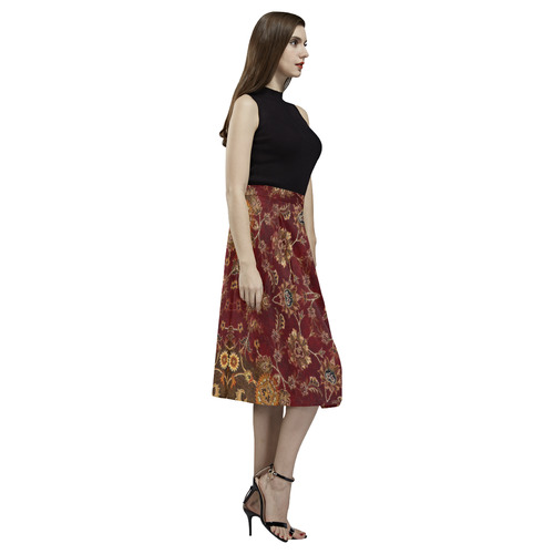 Copper Red Star Fractal Aoede Crepe Skirt (Model D16)