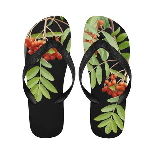 Rowan tree plant watercolor Flip Flops for Men/Women (Model 040)