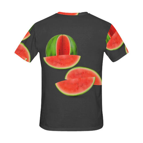 Watercolor Watermelon, red, green and sweet All Over Print T-Shirt for Men (USA Size) (Model T40)