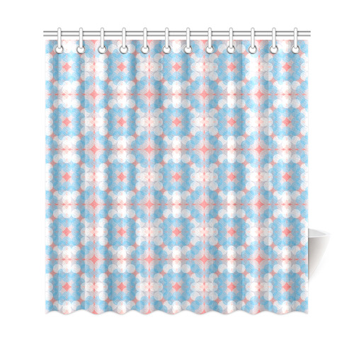 Blue Kaleidoscope Pattern Shower Curtain 69"x72"