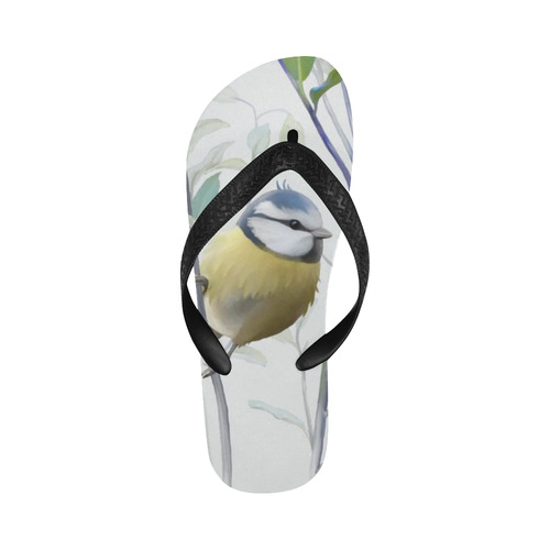 2 Cute Birds in Tree, watercolor Flip Flops for Men/Women (Model 040)