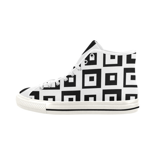 Black & White Cubes Vancouver H Women's Canvas Shoes (1013-1)