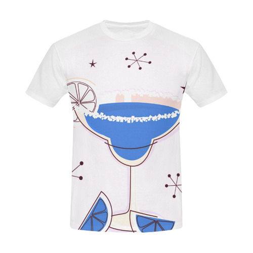 Designers artistic T-Shirt : Margarita Blue All Over Print T-Shirt for Men (USA Size) (Model T40)