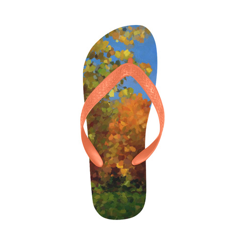 Park, oil painting, landscape Flip Flops for Men/Women (Model 040)