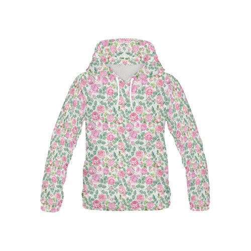 vintage roses, flowers All Over Print Hoodie for Kid (USA Size) (Model H13)