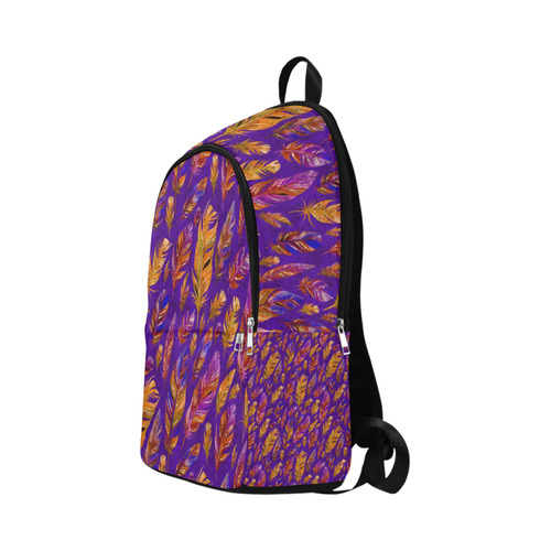 Watercolor Feathers And Dots Pattern Purple Fabric Backpack for Adult (Model 1659)