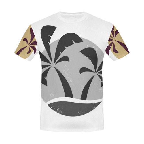 DESIGNERS t-shirt with Vintage palms / grey, white All Over Print T-Shirt for Men (USA Size) (Model T40)