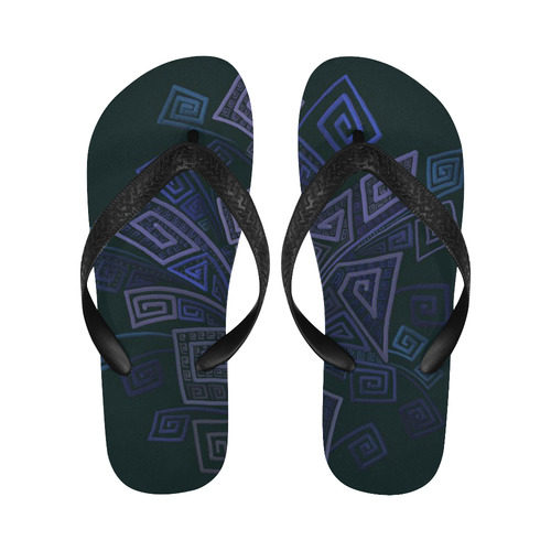 Psychedelic 3D Square Spirals - blue and purple