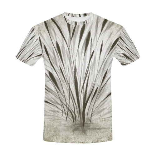 Simple, elegant ink, watercolor grass, brown hues All Over Print T-Shirt for Men (USA Size) (Model T40)