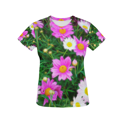Floral ArtStudio 35 A by JamColors All Over Print T-Shirt for Women (USA Size) (Model T40)