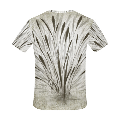 Simple, elegant ink, watercolor grass, brown hues All Over Print T-Shirt for Men (USA Size) (Model T40)