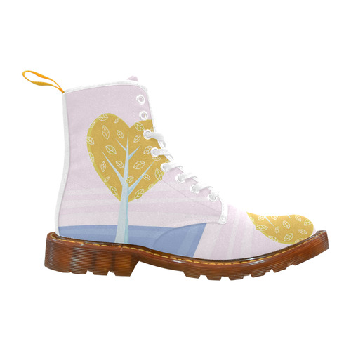 Martin boots with LOVE TREE / Gold Martin Boots For Women Model 1203H