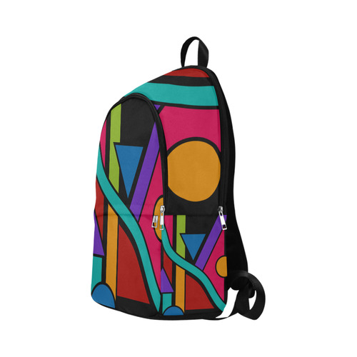 Colored Geometric Art Stripes Triangles Dots Fabric Backpack for Adult (Model 1659)