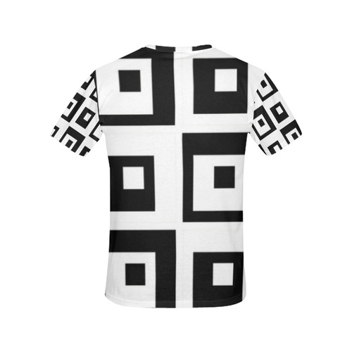 Black & White Cubes All Over Print T-Shirt for Women (USA Size) (Model T40)