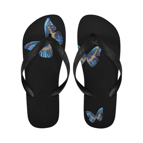 Morpho cypris butterflies painting Flip Flops for Men/Women (Model 040)