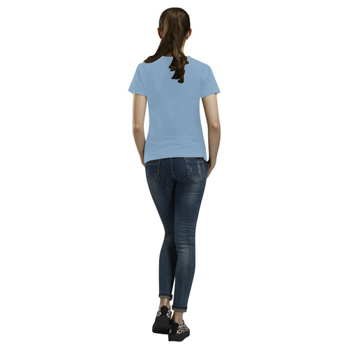 Airy Blue All Over Print T-Shirt for Women (USA Size) (Model T40)