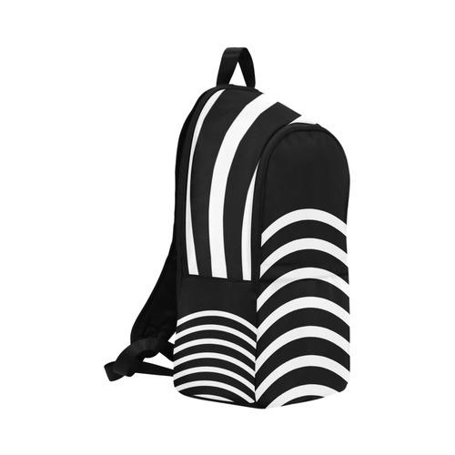 Modern Black Background Arch Stripes Cut Fabric Backpack for Adult (Model 1659)