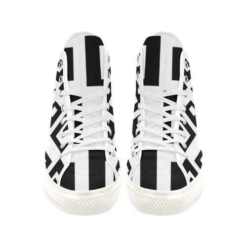 Black & White Cubes Vancouver H Women's Canvas Shoes (1013-1)