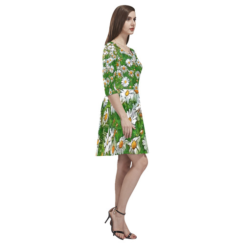 Floral ArtStudio 36A by JamColors Tethys Half-Sleeve Skater Dress(Model D20)