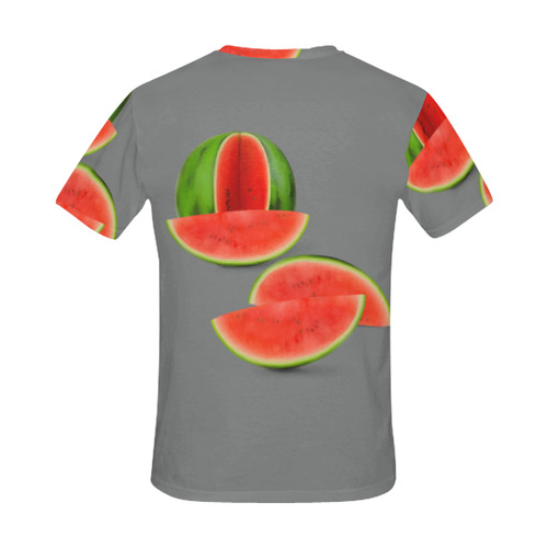 Watercolor Watermelon, red, green and sweet All Over Print T-Shirt for Men (USA Size) (Model T40)