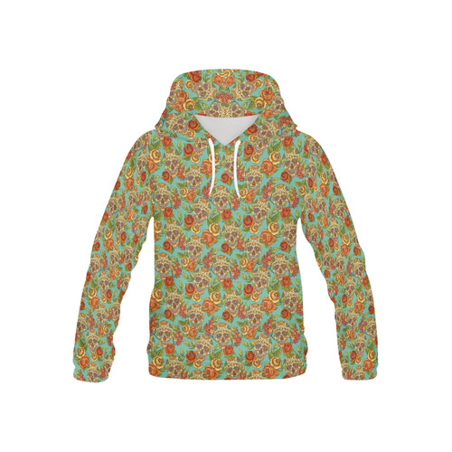 sugar skull pattern All Over Print Hoodie for Kid (USA Size) (Model H13)