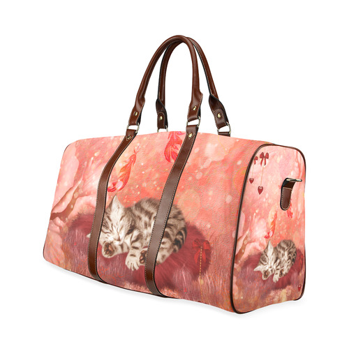 Sweet little sleeping kitten Waterproof Travel Bag/Large (Model 1639)