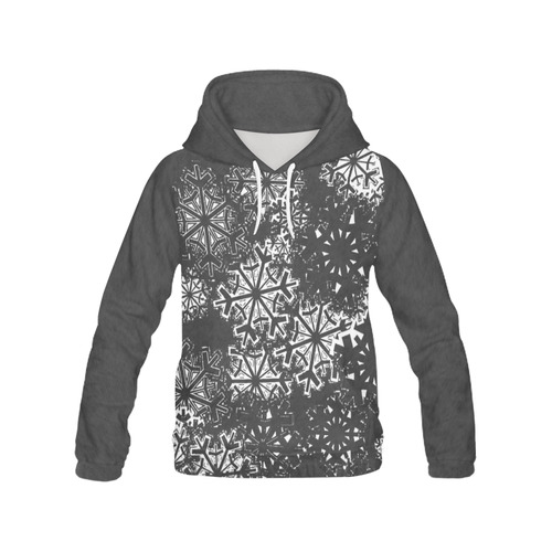 Snowflake Chalkboard All Over Print Hoodie for Women (USA Size) (Model H13)