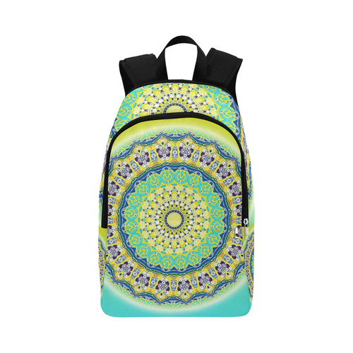 Power Mandala - Blue Green Yellow Lilac Fabric Backpack for Adult (Model 1659)