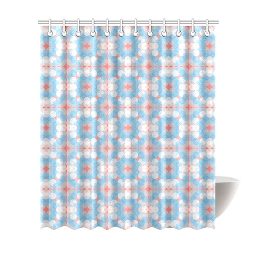 Blue Kaleidoscope Pattern Shower Curtain 72"x84"