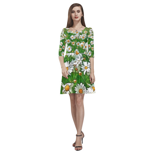 Floral ArtStudio 36A by JamColors Tethys Half-Sleeve Skater Dress(Model D20)
