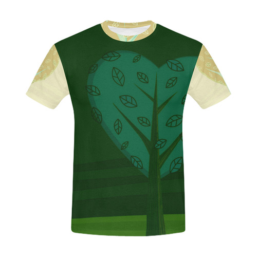 Designers t-shirt : LOVE TREE / Green edition. Design shop.
