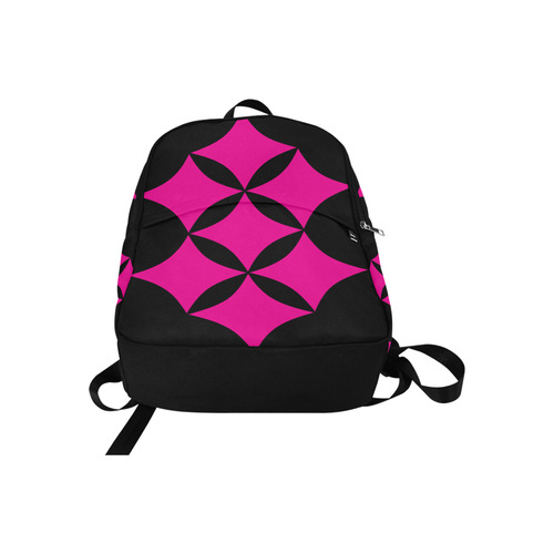 Black Background Curved Rhombuses Cut Fabric Backpack for Adult (Model 1659)