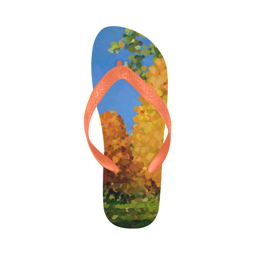 Park, oil painting, landscape Flip Flops for Men/Women (Model 040)