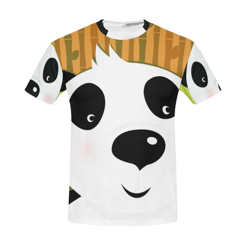 Panda happy Designers t-shirt / FULL PRINTED All Over Print T-Shirt for Men (USA Size) (Model T40)