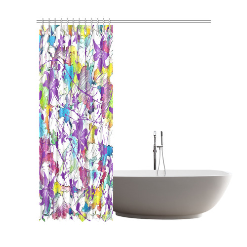 Lilac Lillis Abtract Splash Shower Curtain 72"x84"