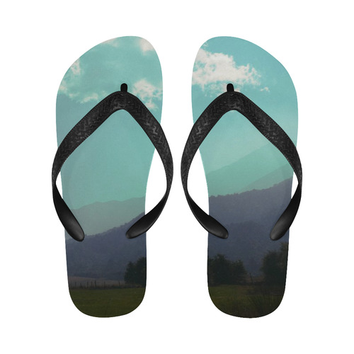 Deep Layers, photo Flip Flops for Men/Women (Model 040)