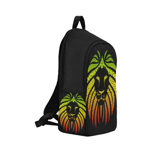 Rastafari Lion Dots green yellow red Fabric Backpack for Adult (Model 1659)