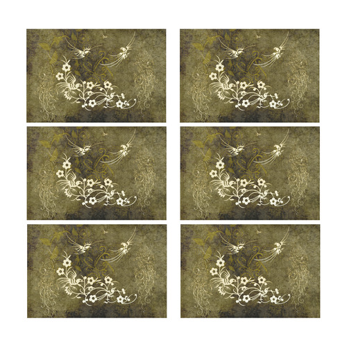 Fantasy birds with leaves Placemat 12’’ x 18’’ (Six Pieces)