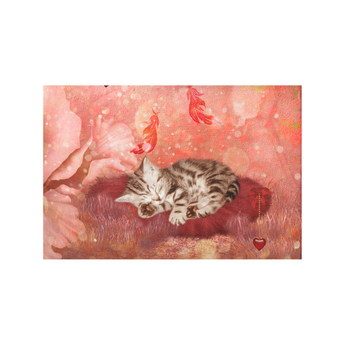 Sweet little sleeping kitten Placemat 12’’ x 18’’ (Set of 4)