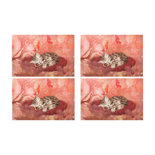 Sweet little sleeping kitten Placemat 12’’ x 18’’ (Set of 4)