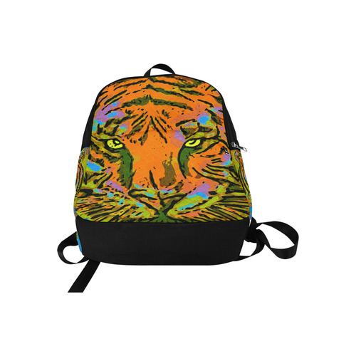 Pop Art TIGER HEAD orange green blue Fabric Backpack for Adult (Model 1659)